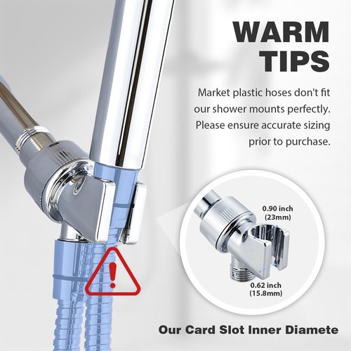 Adjustable Shower Head Holder for Handheld Shower Head Handheld Shower Head Holder with Universal Wall Hook Bracket and Metal Ball (Chrome)