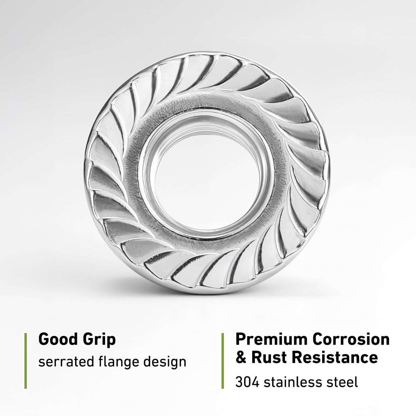 SVLING M6 Flange Nuts 110Pcs, Metric M6-1mm Serrated Flange Hex Nuts 304 Stainless Steel 18-8, Bright Plain Finish