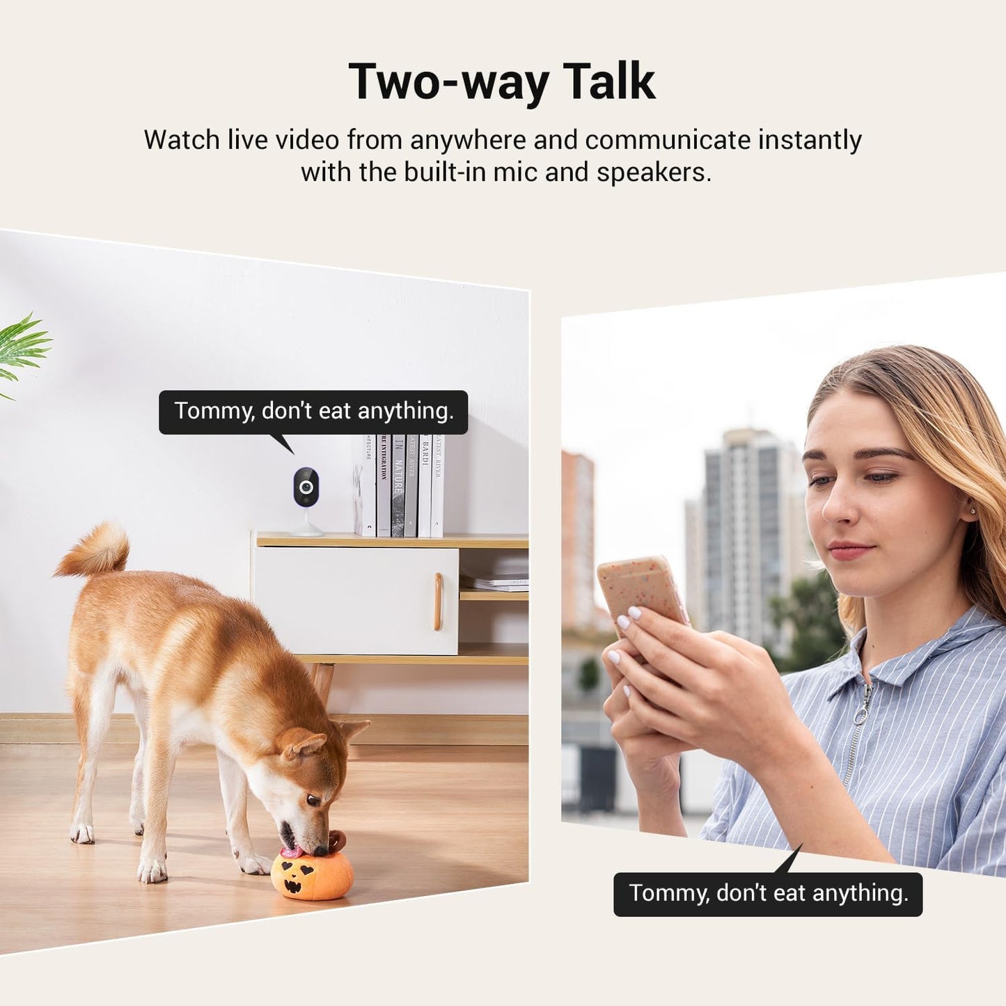 Indoor Surveillance Home Security Camera, 2-Way Audio, Night Vision, Smart AI Human Detection, App Control, Cloud Storage (Sold Separately), Dual-Band 2.4G/ 5G Wi-Fi
