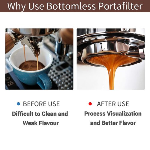 58mm Bottomless Portafilter Compatible for CASABREWS Espresso Machine Ultra, 4700Gense, 5700Gense and 5700Pro, Stainless Steel Filter Holder and Filter