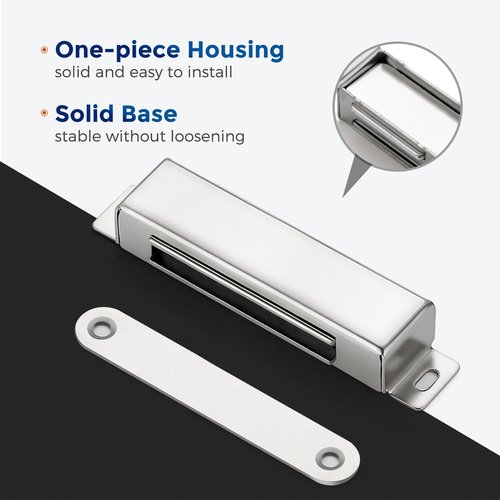 Ravinte Cabinet Door Magnets, 90lbs Strong Magnetic Door Catch, Heavy Duty Magnet Latch, Closet Door Magnetic Catch, Concealed Magnets for Cabinet Doors Cupboard Drawer Wardrobe Closet, 2 Pack Silver