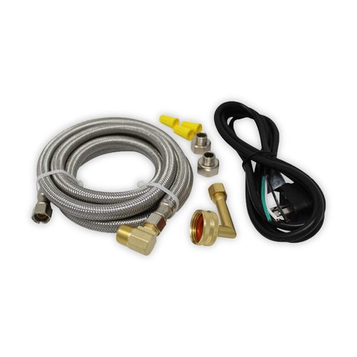 Universal Dishwasher Installation Kit with 6' Connector and Power Cord, Stainless Steel