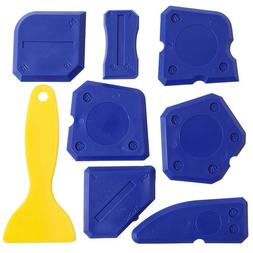 8-Piece Caulk Kit - Sealant Silicone Finishing Tools for Grout & Sealing (Blue)