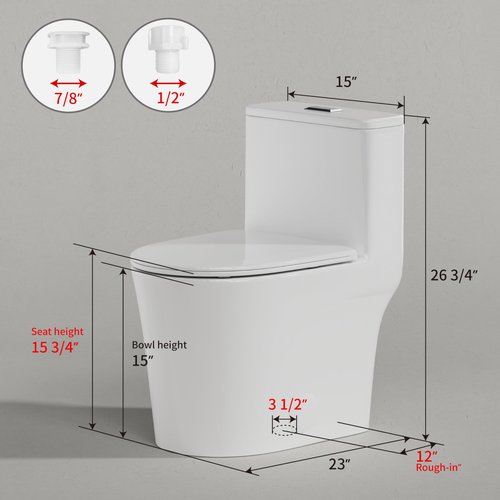CANEST Compact One Piece Toilet for Bathrooms, Round Small Toilet with Siphon Dual Flush and MAP 1000g, Quiet Soft Close Seat, Space Saving, Standard 12" Rough-In, Easy Clean Ceramic Short Bowl