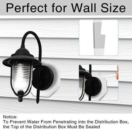 Qishiyi Vinyl Siding Mounting Blocks Kit,Siding Mounting Block with Built-in Electrical Box Vertical Siding Lamp Mounting Plate for 1/2 inch Lap Siding (White, 1/2 inch Lap Siding)