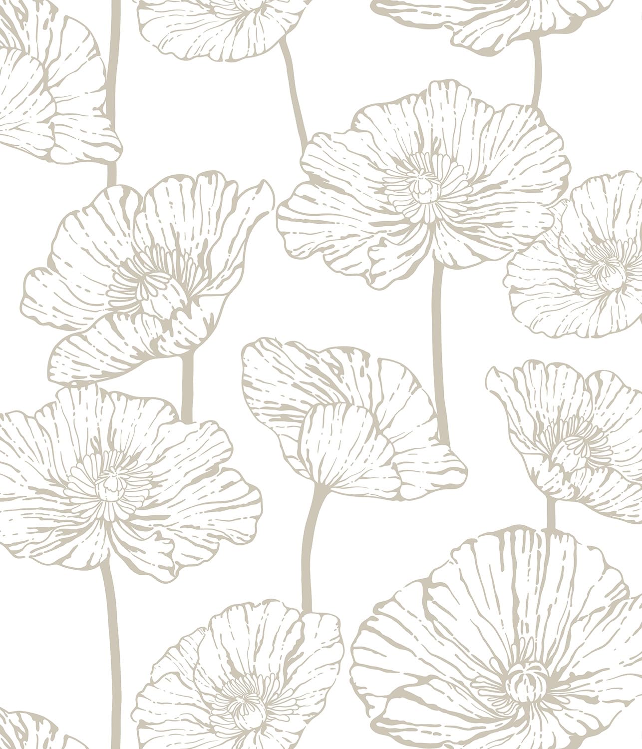 Orainege Peel and Stick Wallpaper Beige and White Floral Wallpaper 17.3inx118.1in Self Adhesive Contact Paper Removable Decorative Wall Paper for Bedroom Bathroom Cabinets Decor Vinyl