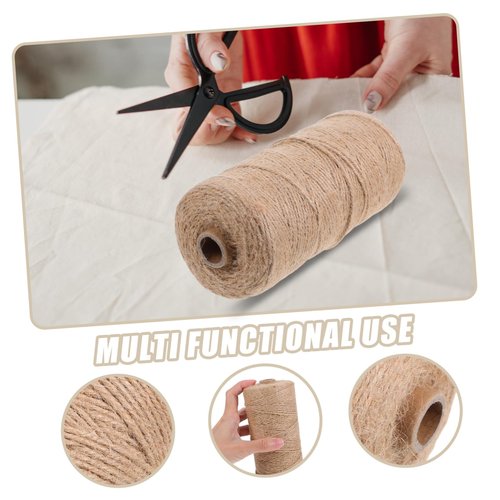 Angoily 1 Roll Natural Jute Twine for Crafts Gardening Decoration Durable String for Wrapping Macrame Projects Floral Arrangements Material