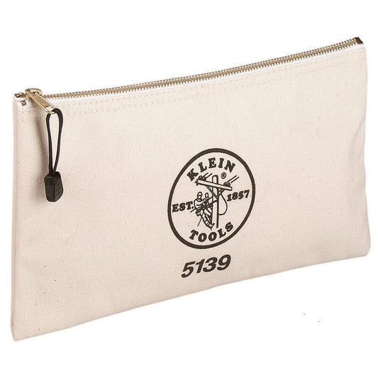 KLEIN TOOLS Zipper Bag, Canvas Tool Pouch with Heavy Duty Brass Zipper Close
