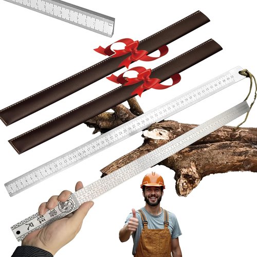 Heavy Duty Ruler Self Defense, Heavy Duty Rulers for Construction, 20" 50cm Stainless Steel Meter Stick, Metal Rulers Kit - Perfect Straight Edge (Mix, 3mm)