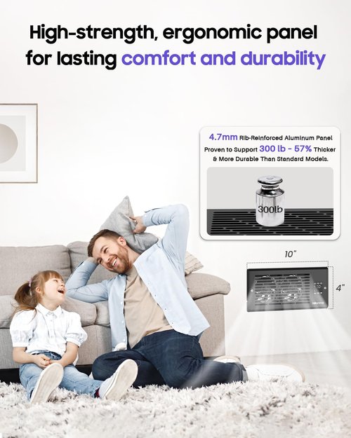 Hisummer Register Booster Fan, Quiet Vent Fan for 4" x 10" Duct Openings, 10-Speed Air Boosting Register, Remote Control AC Booster Vent for Home Heating & Cooling Solutions