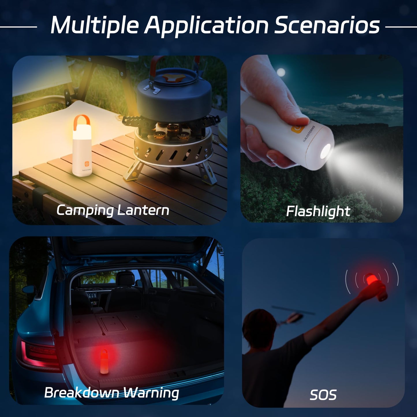 HALOSTORMS Camping Lantern, 350 Hours Running Time Rechargeable Lantern, 3200mAh Lantern Flashlight with 4 Modes, Waterproof Tent Light for Hiking, Emergency, Power Outages (Yellow 1PK)
