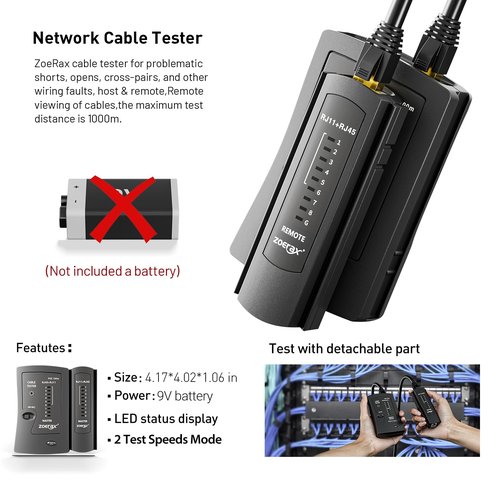 Cat7 RJ45 Crimping Tool, Cat 7 Cat6 Cat5 Pass Through Ethernet Crimping Tool Kit, Network Crimping Tool With Cable Tester, Multiply Stripper, Blades,50Pcs Cat 6 Connectors and Strain Relief Boots