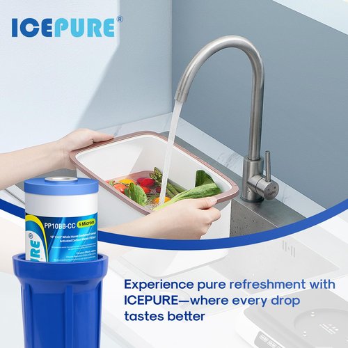 ICEPURE 5 Micron 10" x 4.5" Whole House Water Filter Compatible with GE FXHTC, GXWH40L, RFC-BBSA, W50PEHD, GXWH35F, GNWH38S, Dupont WFHD13001, R50-BB, Pack of 2