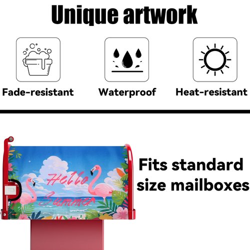Tropical Flamingo Magnetic Mailbox Cover, 21x18 Inch Standard Size Summer Beach Magnet Mailbox Wraps Post Letter Box Cover for Outdoor Garden Yard Farmhouse Home Decor