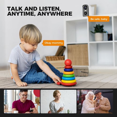 Cadrali 2K Security Cameras Wireless Outdoor - 5200mAh Battery Powered, AI Motion Detection, Color Night Vision & Two-Way Audio, IP65 Waterproof, 30-Day Free Cloud Trial, Works with iOS/Android