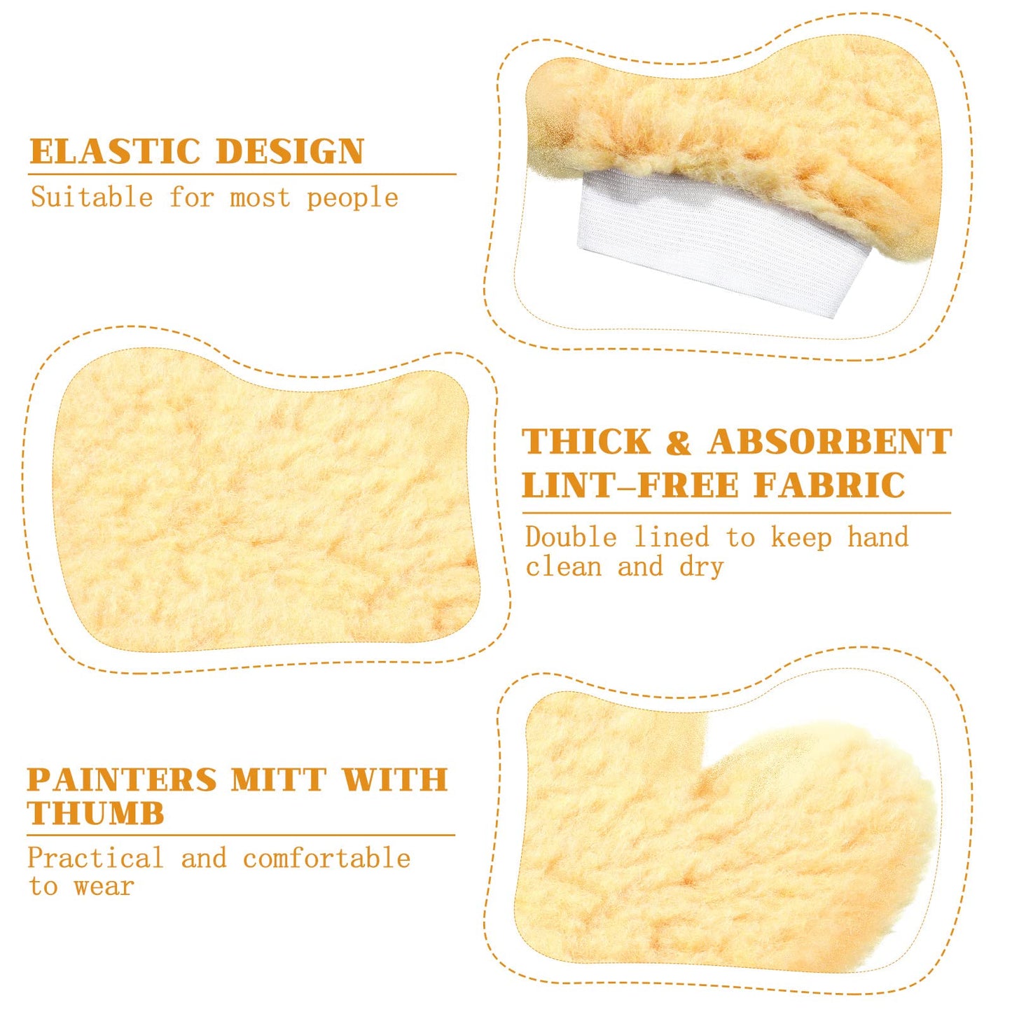 Yungyan 6 Pcs Paint Mitt Gloves for Painting Railing Pipe Fence with Thumb,painters Mitt Dusting Gloves Deck Stain Applicator for Cleaning