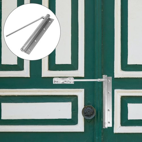 LALAFINA Automatic Door Closer Stainless Steel Residential Door Closure Easy Installation User Friendly Spring Mechanism for Smooth and Safe Operation Convenient Design