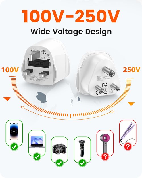 LENCENT Type D and G Travel Adapter Plug Adapter for Maldives Sri Lanka Tanzania Power Adapter Zanzibar Africa Dubai Namibia Ghana India