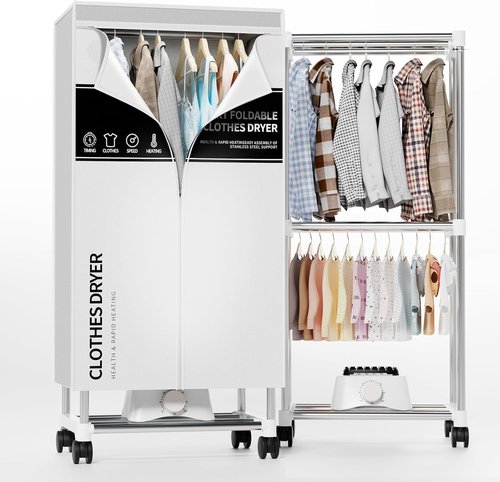 Clothes Dryer, Portable Drying Machine with Timer, 60inch Laundry Drying Wardrobe with Large Capacity, Electric Dryer/Rack for Home | Appartments (Grey KI1)