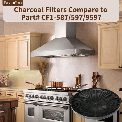 Beaufan 2 Pack CF1-587/597/9597 Charcoal Filters Compatible with Zline Range Hood Models Models 587, 597 and 9597, Compare to Part# CF1-587/597/9597