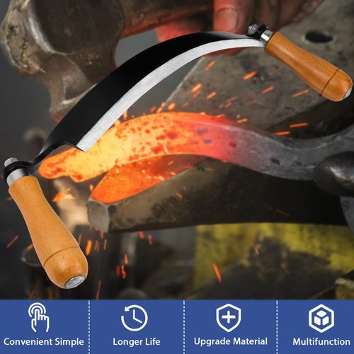 10'' Draw Knife,Draw knife debarking tool,Curved Draw Knife,Draw Shave Tool Debarking Hand Tool,ergonomic handle,simple and effortless to use,bark stripper tool