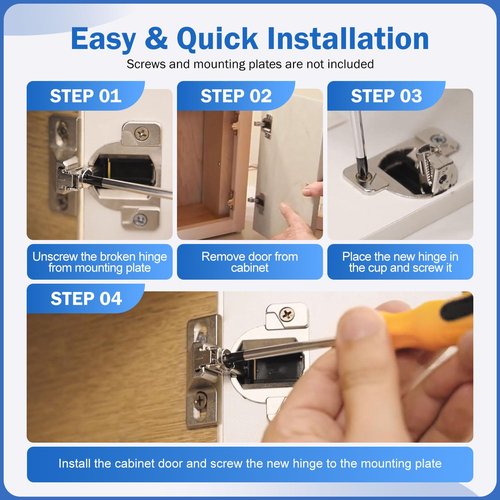 Mirfane 8-Pack 110° Cabinet Hinges, Replacement for Blum Compact 33 Screw-On Hinge, Cabinet Door Hinges to Replace Original Blum Hinge (Mounting Plate & Screws Not Included)