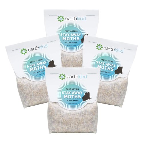 EarthKind Stay Away Moths - Moth Deterrent for Closet, Pantry & More - DIY Pest Control Pouches for Moths - with Cedarwood Oil & Geranium Oil - 4-Pack