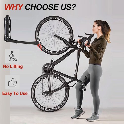 Wallmaster BIKEPAL Swivel Bike Rack, Wall Mounted Bike Storage System, Space Saving for Home and Garage, 4 Pack