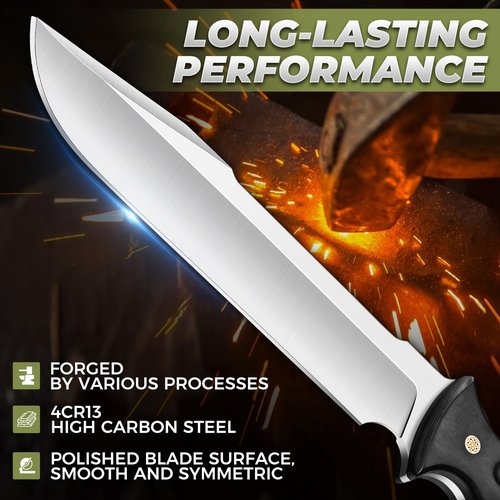 Purple Dragon Machete For Cutting Trees Heavy Duty - Fixed Blade Knife for Yard Work, Garden Clearing, Outdoor Survival, Bushcraft, Camping, Hunting – Includes Sheath