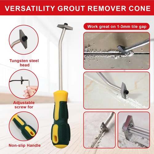 23 Pack Grout Removal Tool Kit, 2 Tile Grout Saws with 6 Extra Blades, 2 Hand Grout Saw and 7 Cleaning Blades, Caulk Remover for Bath Shower, Ideal for Floor Tile Grout Cleaning