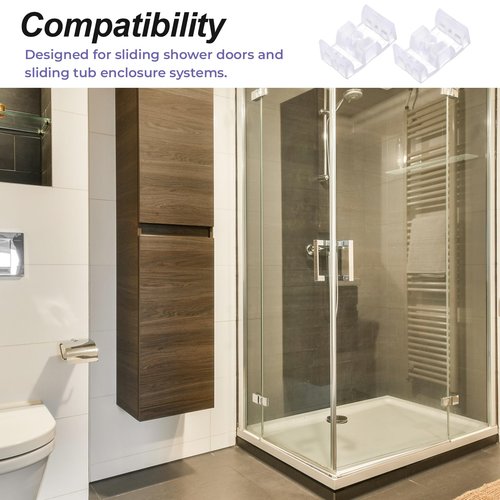 4 PCS Shower Door Bumpers, Framed Sliding Shower Door Opaque Bumpers for Glass Sliding Moving Doors, Anti-Collision Glass Shower Doors Stopper