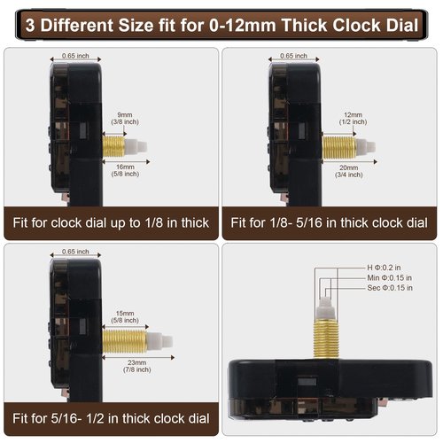 15 Pack Clock Mechanism Replacement Kit with 20 Pairs Clock Hands, Quartz Clock Movement Replacement, Clock Movement Motor Kit for Clock Repair, Replacement and Custom Clock