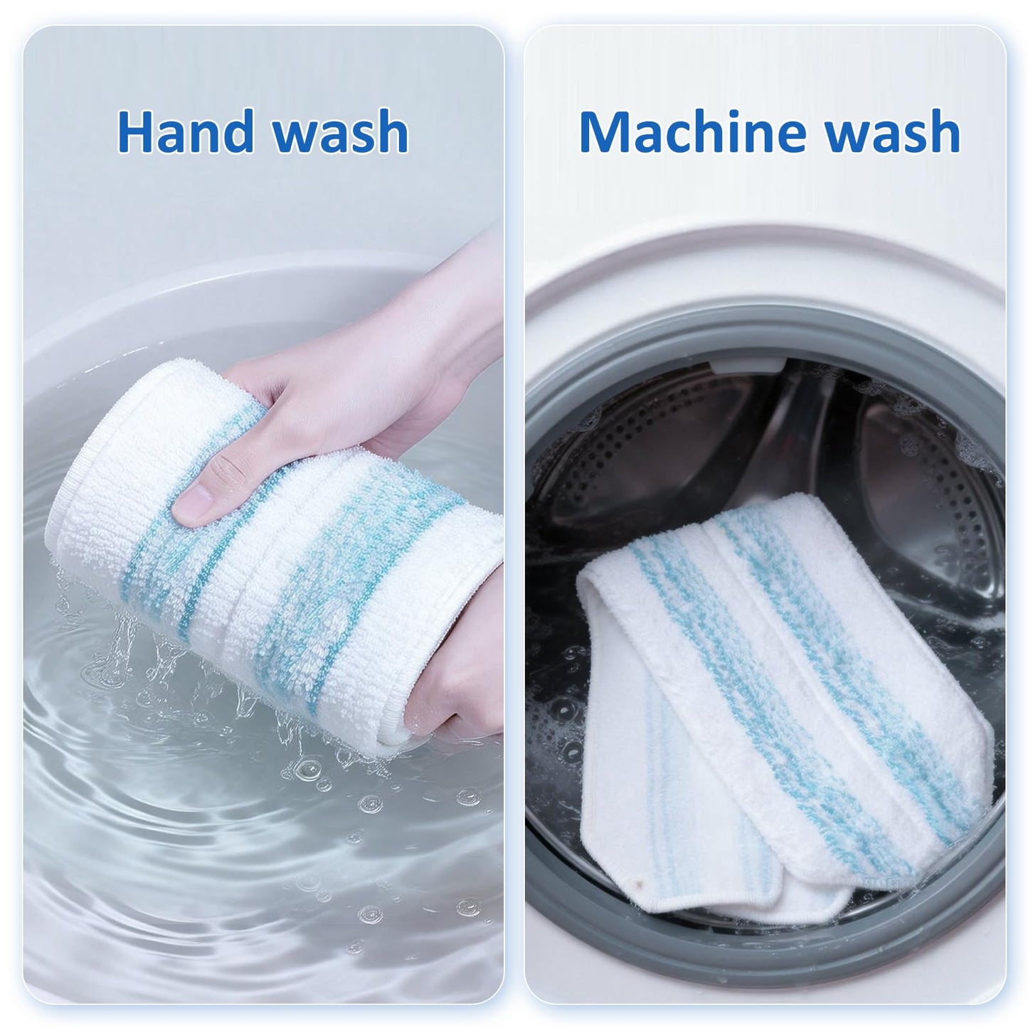 Jikefa 4 Pack Mop Replacement Pads: Compatible with O Ceda H2prO Flat Mop System, Microfiber Mo p Head Replacements, Flat Floor Mop, Washable & Reusable Pad Refills