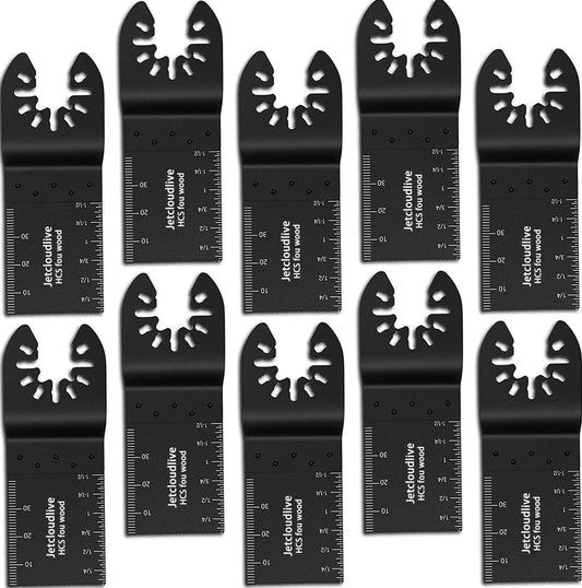 10Pcs Oscillating Saw Blades, High Carbon Steel Multitool Blades, Universal Oscillating Tool Blades, Professional Fast Cutting for Wood Metal Plastics