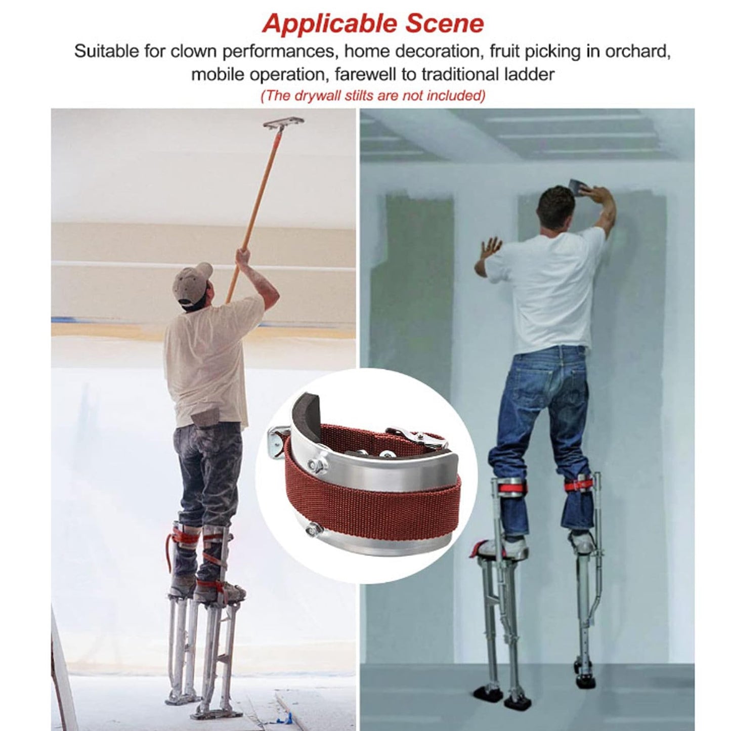 2Pcs Leg Band Straps Drywall Stilts Replacement Part, Length Adjustable Leg Fixation Sancos Drywall Parts, for Jumping Stilts Drywall Parts, for Clown Shows Street Parades