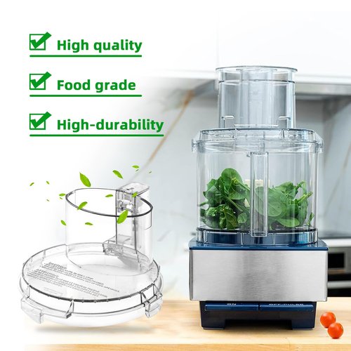 4 Locking Knob DFP-14NWBCT1 Food Processor Replacement Bowl Lid, Compatible with Cuisinart Food Processor DLC-005AGTXT1 Bowl, Suitable for Model DFP-14