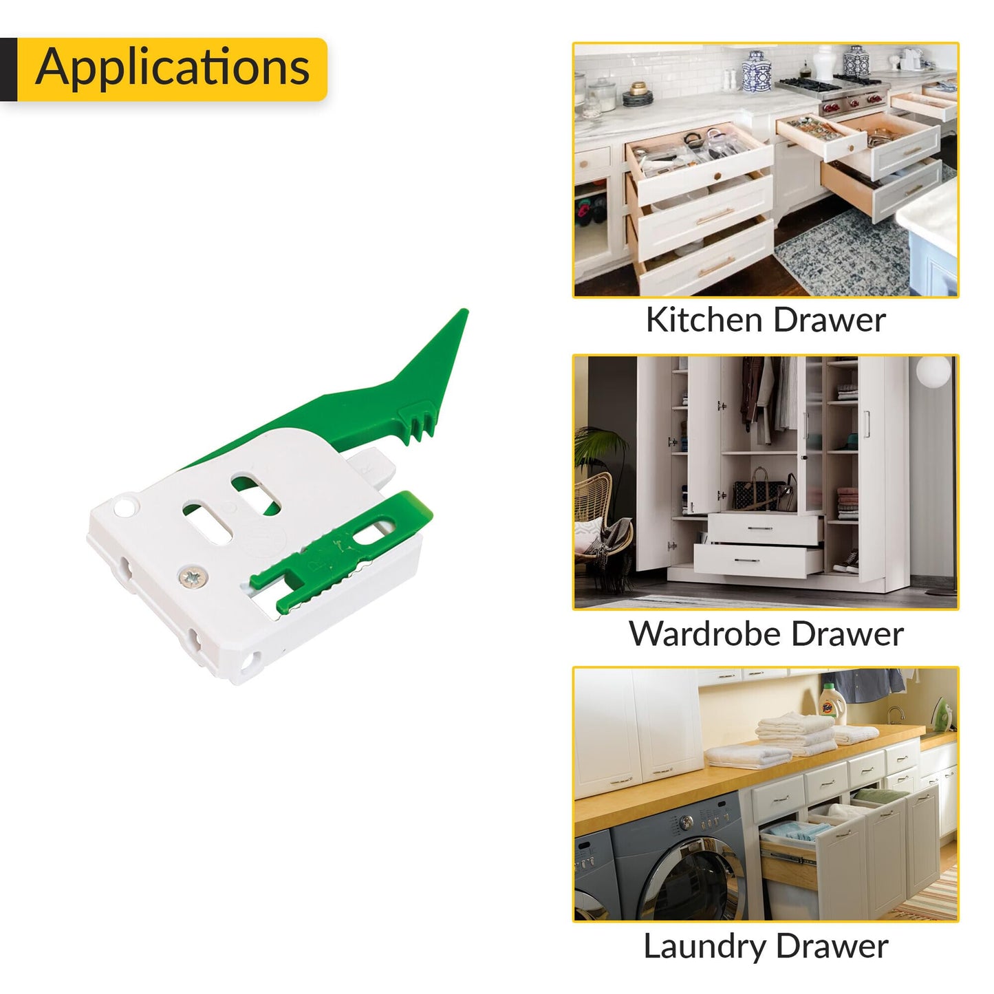 Brixwell QHGA-001 Front Locking Device, for Undermount Slides,no Flange Right Mounting