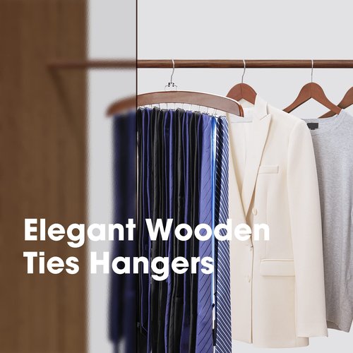 Ulimart Tie Rack Tie Hanger 24 Hooks Wooden, Tank Top Hanger,Belt Organizer for Closet,with Upgraded 360°Rotating, Belts Scarves Accessories for Bras,Tank Tops,Camisoles…
