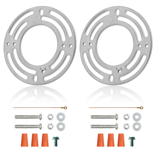 GNOLAK 2 Pack Universal Fixture Mounting Bracket Heavy Duty 50 LB Rated, 4 Inches Diameter Steel Round Crossbar With Screw for Ceiling Pendant Light, Chandelier, Wall Sconces, Barn Lights
