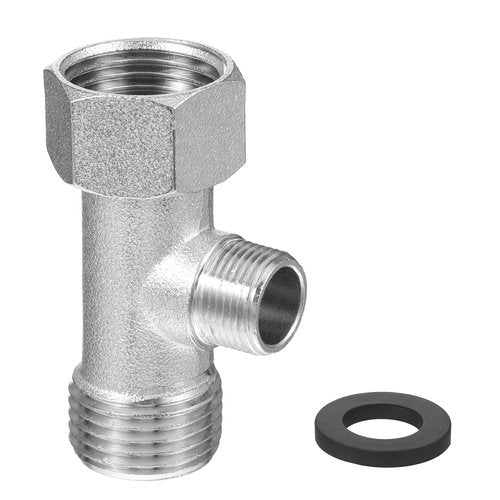 MBAIYO Bidet T Adapter, 3 Way Adapter Rubber Ring 7/8x7/8x3/8" Copper Tee Connector Toilet Faucet Splitter Shower Head Splitter Shower Diverter Valve for Sprayer Faucet Bidet Hose RV Home Plumbing