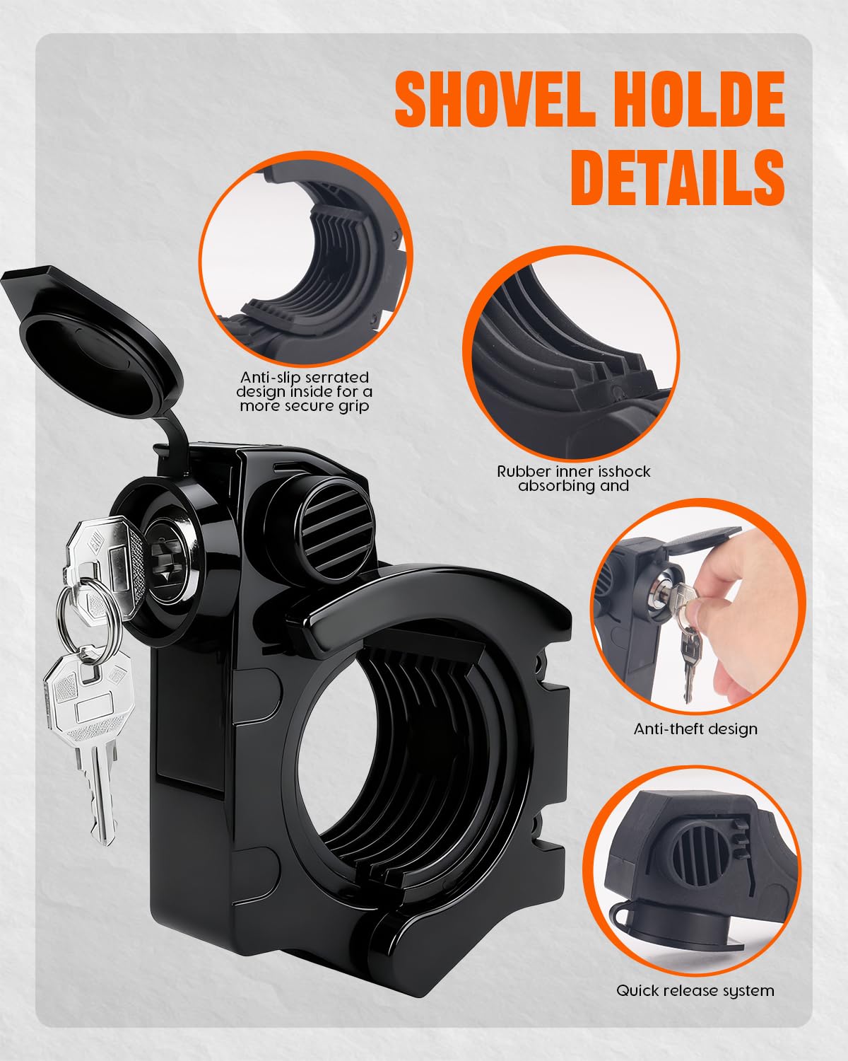ADTOPI Shovel Mount with Lock (2 Pack)