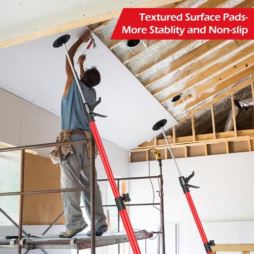 2Pack Adjustable Support Pole (Retractable from 12" to 24"), Cabinet Jacks for Installing Cabinets, Steel 3rd Hand Support System, Support Rod for Jacks Cargo Bars Drywalls, Supports up to 180 lbs