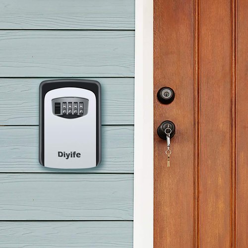 Diyife Key Lock Box, [Wall Mounted] Combination Key Safe Storage Lock Box for for Home Garage School Spare House Keys