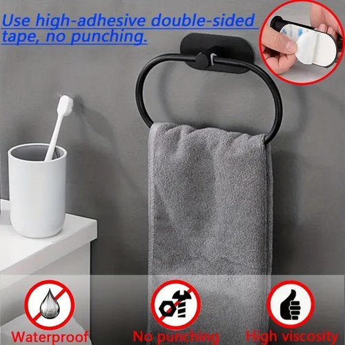 Round Hand Towel Holder, Stainless Steel Bath Towel Ring, Towel Rack-Wall Mounted for Bathroom - Kitchen, Bathroom Hardware Accessories-Thicken