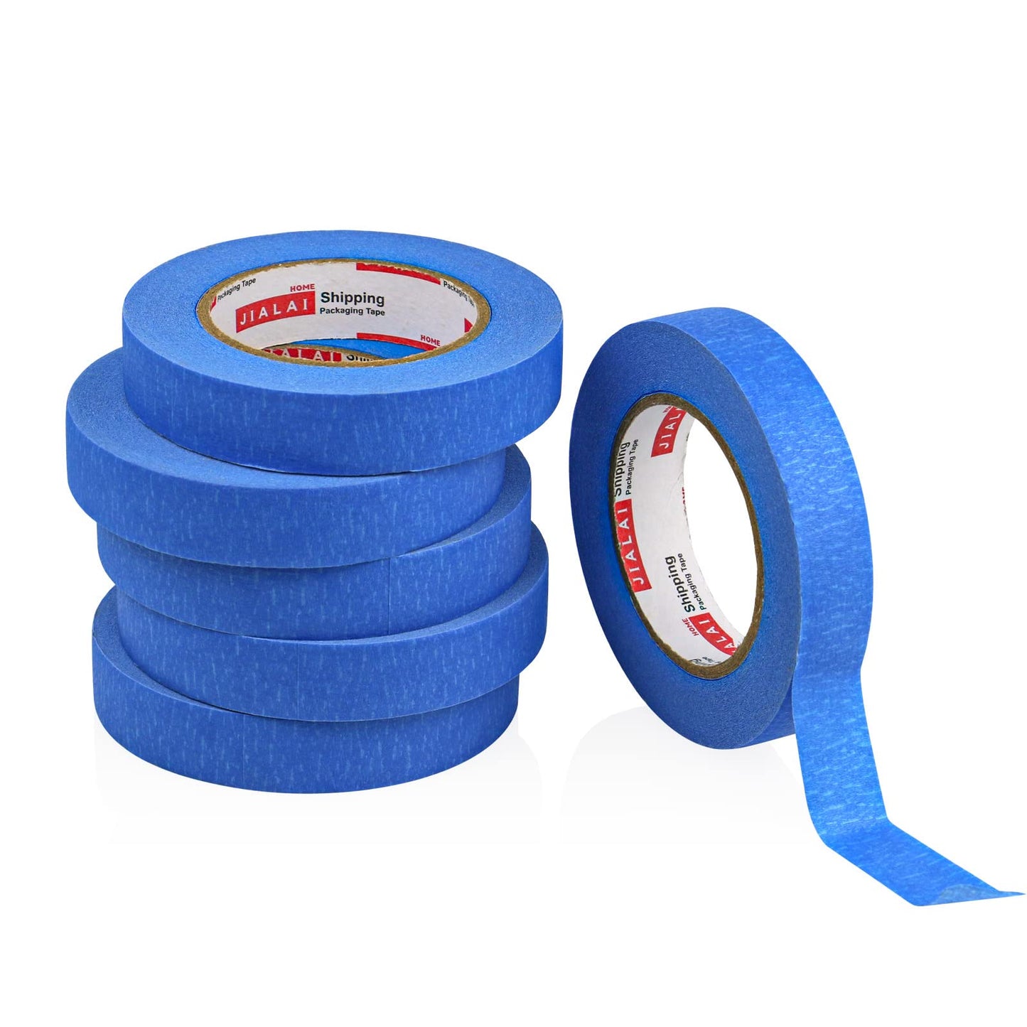 JIALAI HOME 6 Rolls Painters Tape 1 inch Bulk Painter Tape Roll, Blue Masking Tape, Blue Paint Tape 1 Inches x 60 Yards for General Purpose Walls Painting, Automotive