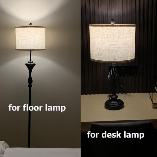 Wankaix lampshades Set of 2, Drum Lamp Shades Set of 2, Lamp Shades for Table Lamps Easy Assembly Required Lamps Shades Natural Linen Fabric (Nature Linen, 10"x10"x8")