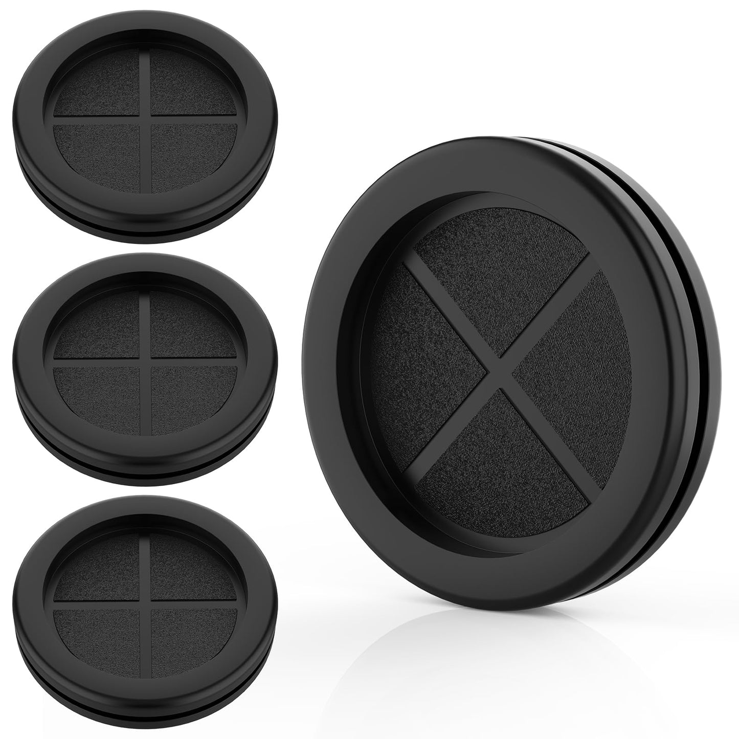 Firewall Rubber Grommets 1-11/16" ID 2" Drill Hole Double-Sided Hole Plugs for Wire Protection - 4 PCS