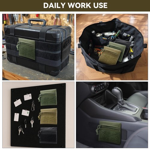 Qavctw 3 Pack Tool Pouch Zipper Bag Tactical Utility Pouches with Hook and Loop Multipurpose Storage Organizer Tool Pouches