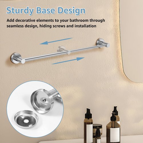 Towel Bar Retractable Stainless Steel Towel Holder Adjustable 13 8 to 24 8 Inch Wall Mounted Rack Space Saving Hanger Rustproof Organizer Rod for Bathroom