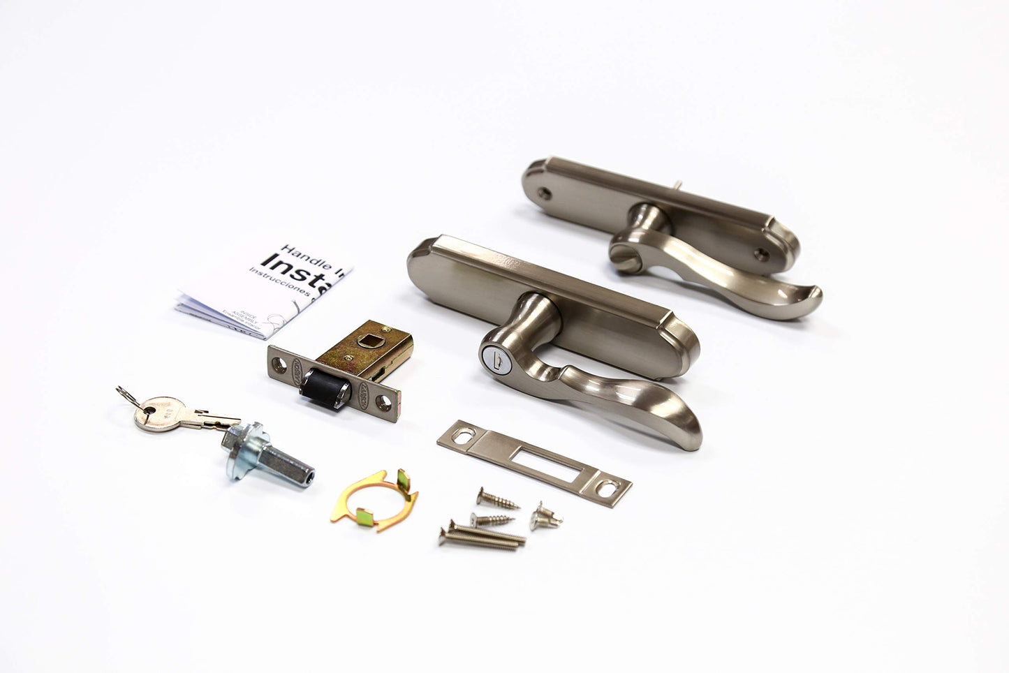 Larson Certified Storm Door M2 Mortise Brushed Nickel Handle Set, Storm Door Handle Replacement with Keyed Deadbolt